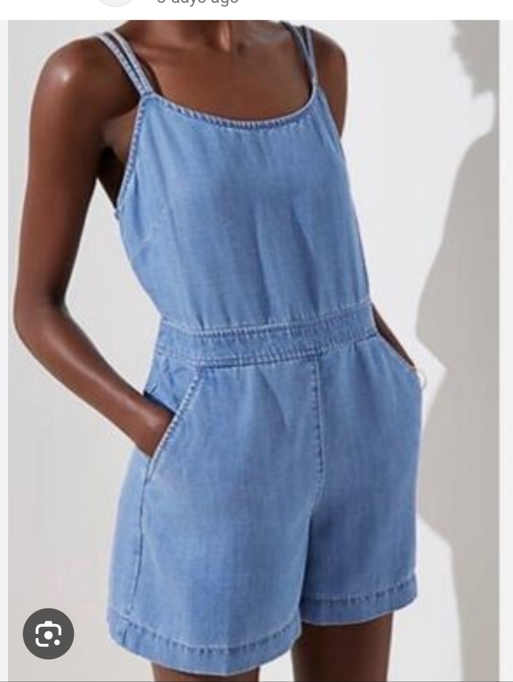 LOFT Light Blue Denim Short Romper Size 4